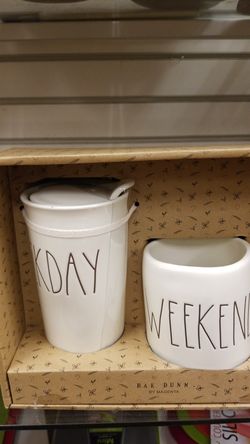 Rae dunn set weekend and weekday