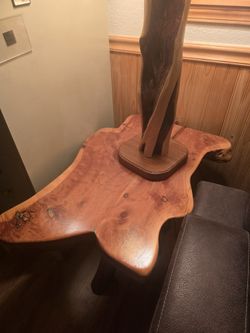 Turquoise Inlay Solid Wood Side Table