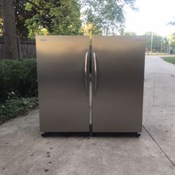 Free Delivery- Frigidaire Stainless Stell Full Freezer + Full Refrigerator .