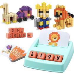 Educational Matching Letter Games Building Block Toys 