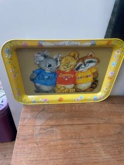 Vintage Animals Crazy Critters Tv Serving Tray Folding 