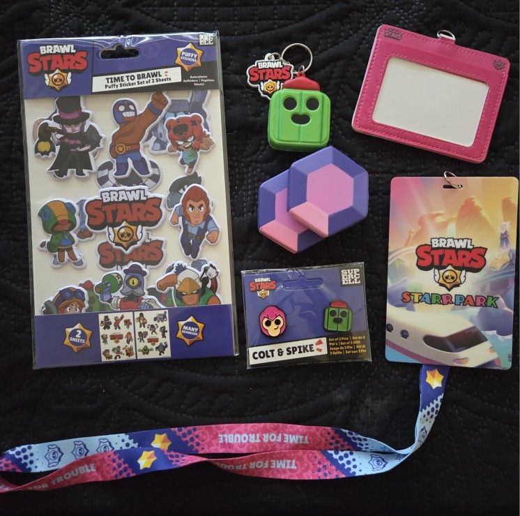 Brawl Stars SDCC 2025 Sticker Keychain Pins Lanyard Card Holder Tote Gems Comic Con