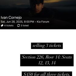 Ivan Cornejo LA Tickets
