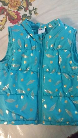 Turquoise girl puffer vest size 4T