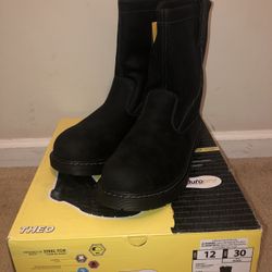 Herman Survivors Men's Leather Boot, THEO Wellington Steel Toe size 12