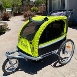 Double Child Stroller and Bicycle Bike Trailer