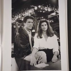 Cheers Ted Danson Kirstie Alley TV Show Portrait 8x10 Glossy Black and White Photo Vintage Collectible