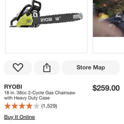 Ryobi Chain Saw New. 18 Inch