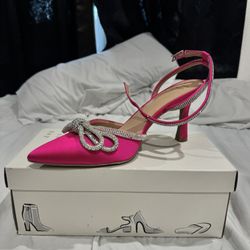 Bling bow Pink heels 