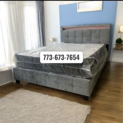 Brand new king Led bed frame with mattress and box spring ready for delivery 🚚 