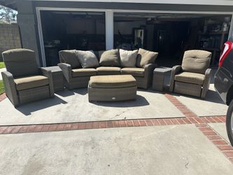 Large Outdoor Patio Set with Recliner Chairs