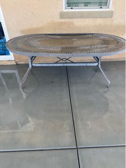 Outdoor metal table