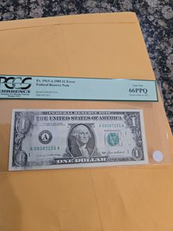 U.S. currency error note