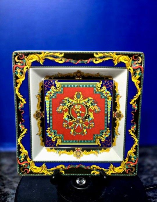 Vintage 1990s Rosenthal Porcelain Le Roi Soleil by Versace Plate 