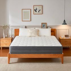 E. King 12" Hybrid mattress, brand new, roll in a box