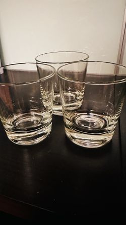 Set of 3 Clear Glass Tumblers