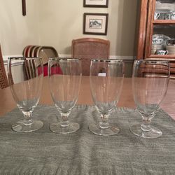 Platinum Rim Ice Tea Glasses 