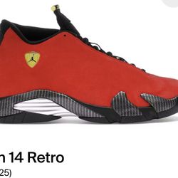 Jordan 14 Retro - Ferrari 2025 Size 10,10.5,11,12,13