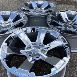 22” CHROME GMC SIERRA YUKON DENALI WHEELS RIMS CHEVROLET CHEVY SILVERADO SUBURBAN WE FINANCE SET NEW 