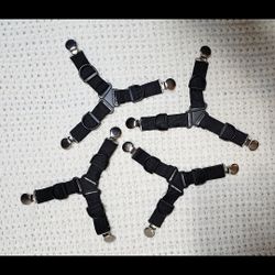 4pcs Triangle Household Bed Sheet Fixers Adjustable Elastic Sofa Bed Sheet Fixing Clips Tablecloth Fixing Never Used 