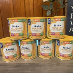 Seven Sealed Similac Neosure Cans