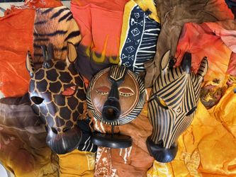 African Animal Masks And Material