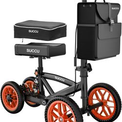 NEW SUCCU Knee Scooter, 11in Front Wheel Heavy Duty Knee Walker, All-Terrain