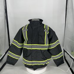 Hi-Vis Reflective Water Resistant Jacket - Black 