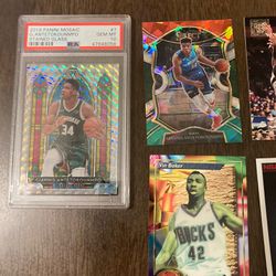 Lot Of 60 Cards Featuring Giannis Antetokounmpo 2019 Panini Mosaic Stained Glass PSA 10. 60 Milwaukee Bucks Cards In Total 