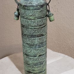 20lb Antique Cast Iron Oriental Vase 5in x 12.5in