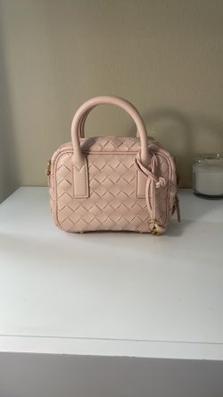 Lambskin Inside Out Woven Top Handle Bag