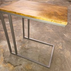 Solid Wood C-Shaped Side Table