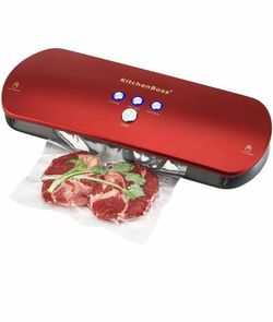 Vacuum Sealer Machine KitchenBoss for Dry & Moist Foods Preservation Automatic Vacuum Sealing System, Intelligent LED Indicator Lights, Manual Inchin