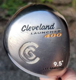 Cleveland Launcher Gold 400 9.5° Driver Titanium RH Graphite 55* R Flex Golf Pride Grip.