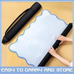 Scalloped Mahjong Mat Set 31.5" x 31.5" Cute Aesthetic Anti Slip Noise Reduction Games Table Cover