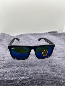 Ray Ban Sunglasses Brand New With Box And Case Dark Blue Lenses Black Frames