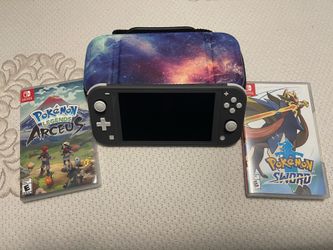 Nintendo Switch Lite Bundle with Pokemon Legends Arceus, Pokemon Sword, and Galaxy Case
