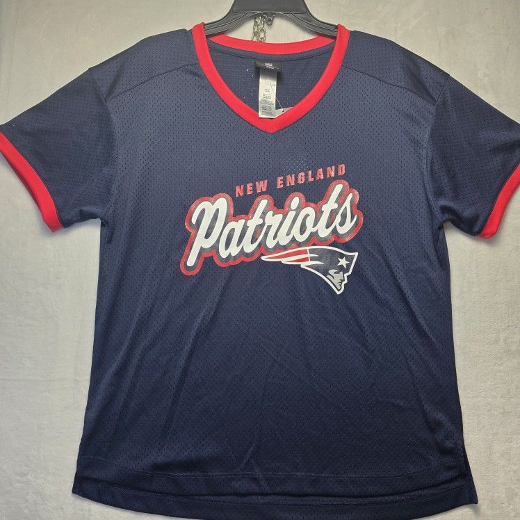 New England Patriots Mesh Jersey Top NFL Team Apparel Girls Size Large NWT