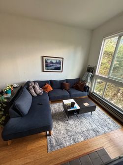 Blue L Couch