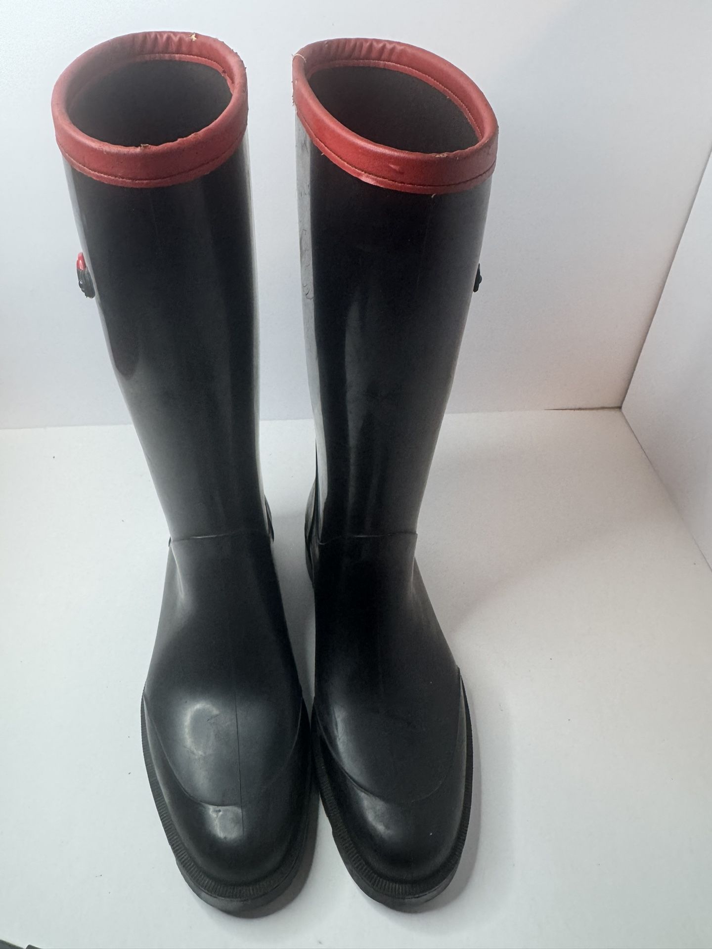 Gucci Black And Red Tall Rain Boots Size EU41