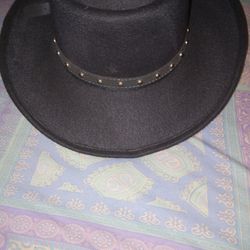 Western Expess Faux Felt Gambler Hat with Elastic Sweatband