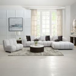 NEW ACME Manilla Sectional Sofa w/8 Pillows, Only 10 left SKULV04320