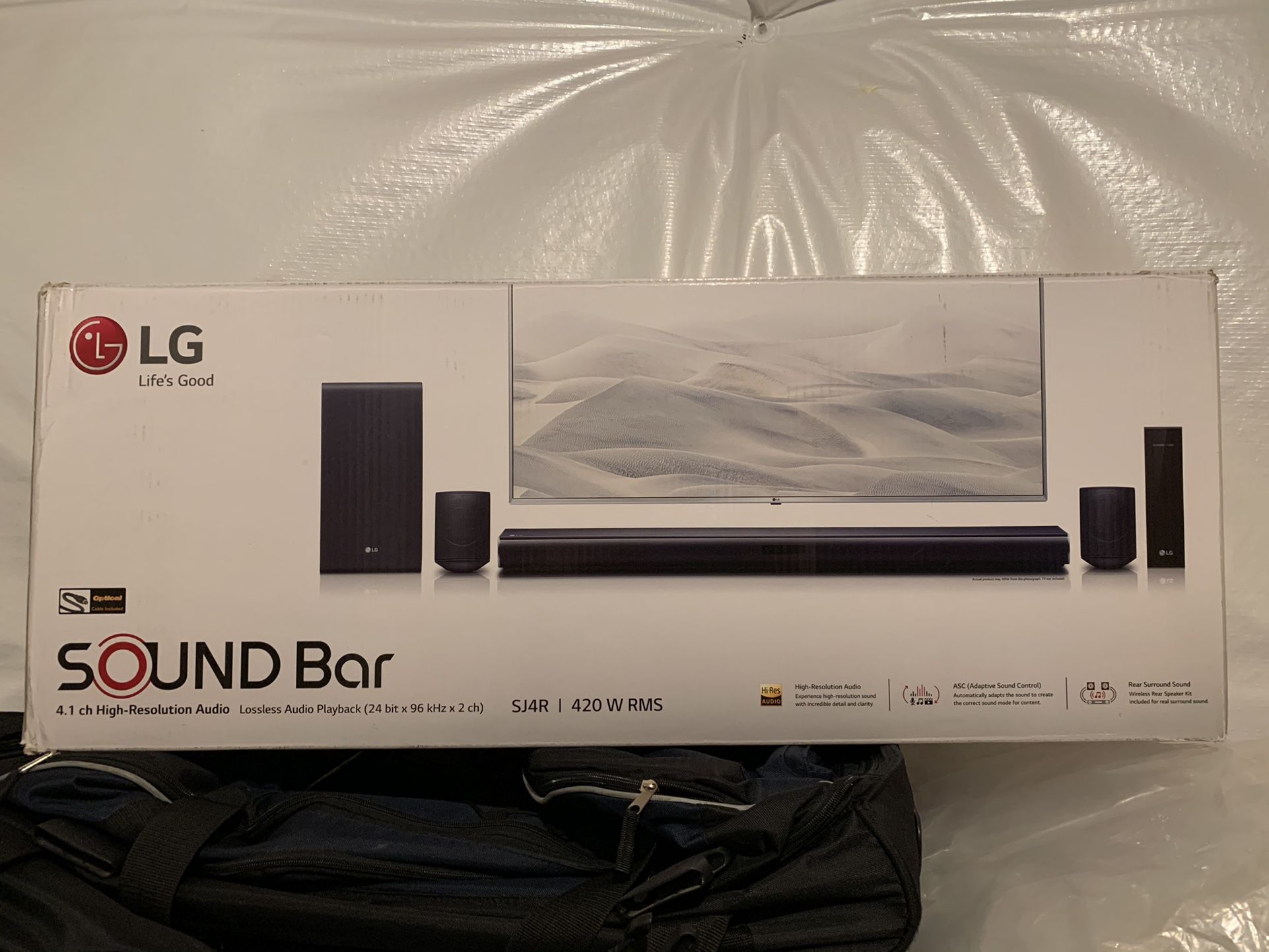LG 4.1 Sound Bar Woofer And Satellite Speakers