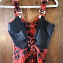 xs corset top plaid dress