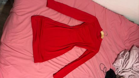 Red long sleeve dress
