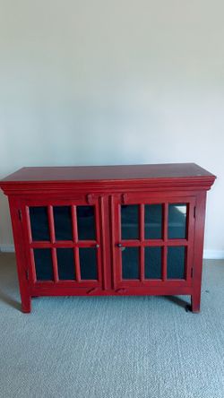 Crate and Barrel Rojo Red Media Storage Cabinet. Original Price: $600