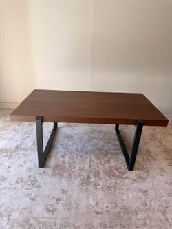 Modern Industrial Wood and Metal Coffee Table