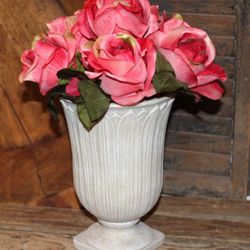 NEW Shabby Chic French Country Cottage Pink Rose Topiary Arrangement