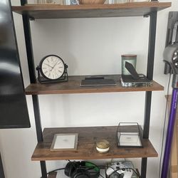 Modern Wood & Metal Bookshelf Towers (Set of 2) – Great Condition