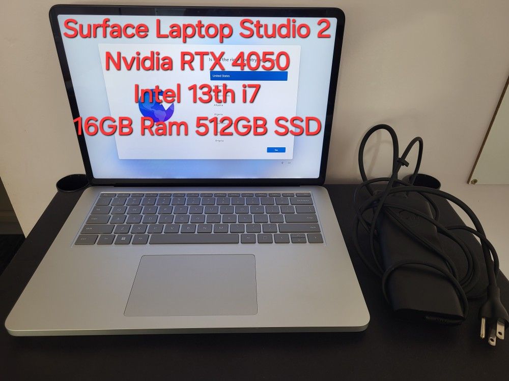 Surface Laptop Studio 2 Microsoft PC 14" Gaming nVIDIA RTX 4050 Intel i7 16GB 512GB SSD Windows